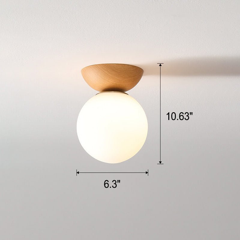 Japanische Leuchte aus Holz und Glas