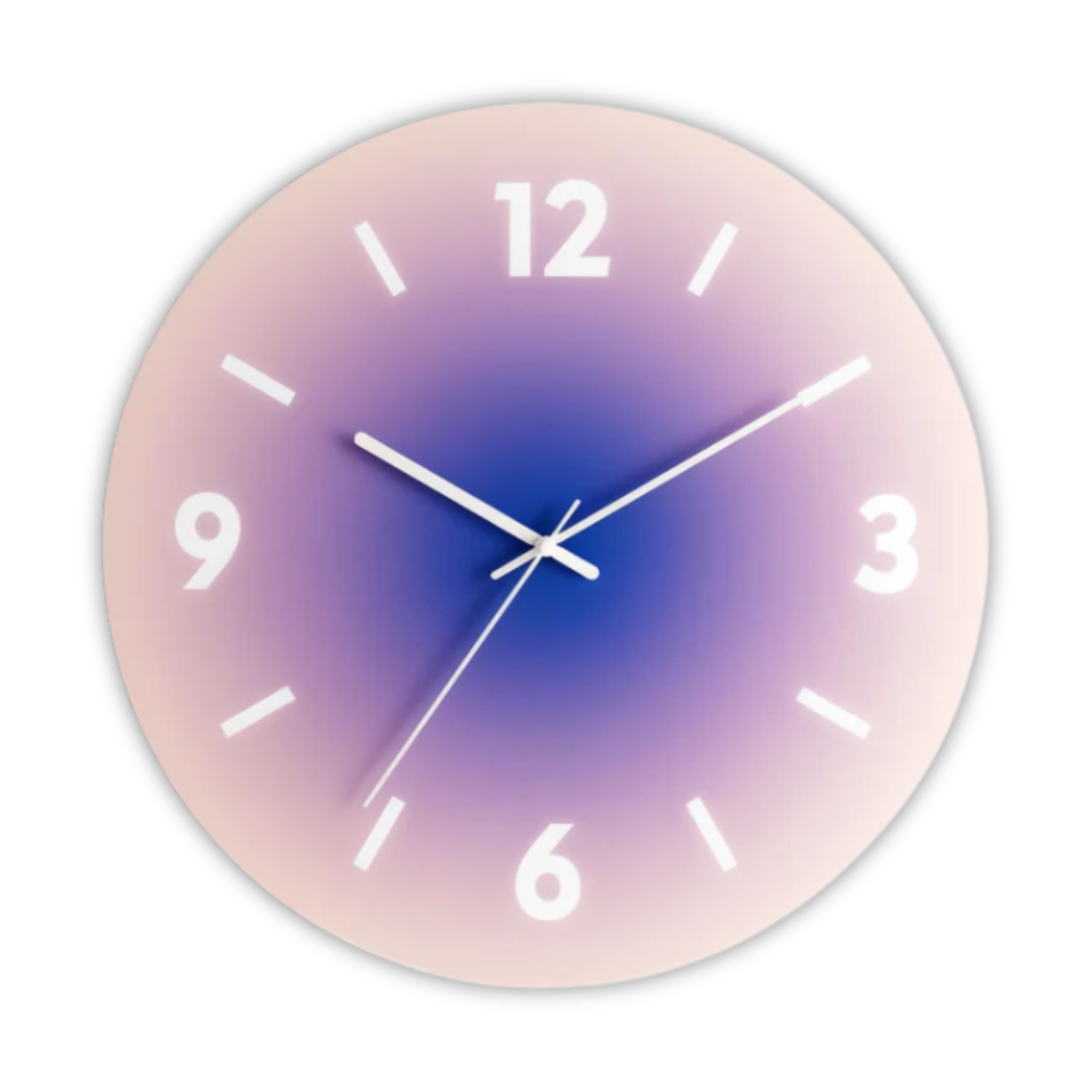 Sunset Glas-Wanduhr mit Farbverlauf