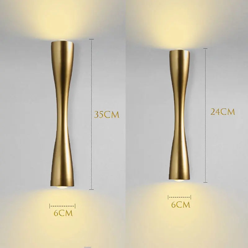Gold-Wandleuchte Up & Down IP66