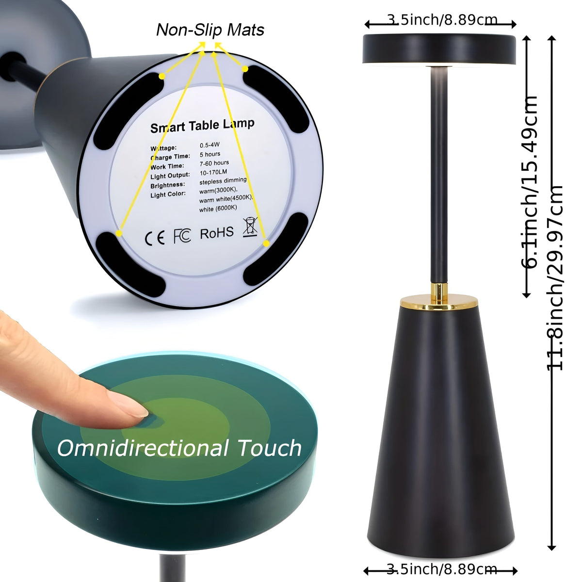 Sleek Kabellose Tischlampe