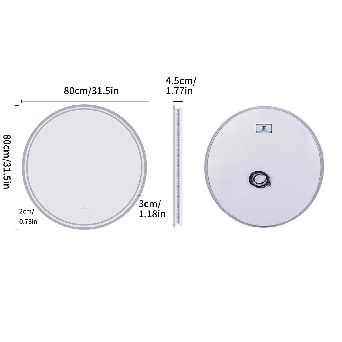 LuvoRound runder LED-Badspiegel