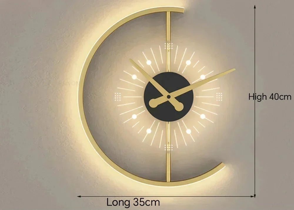 Lunaris Wanduhr mit LED-Licht