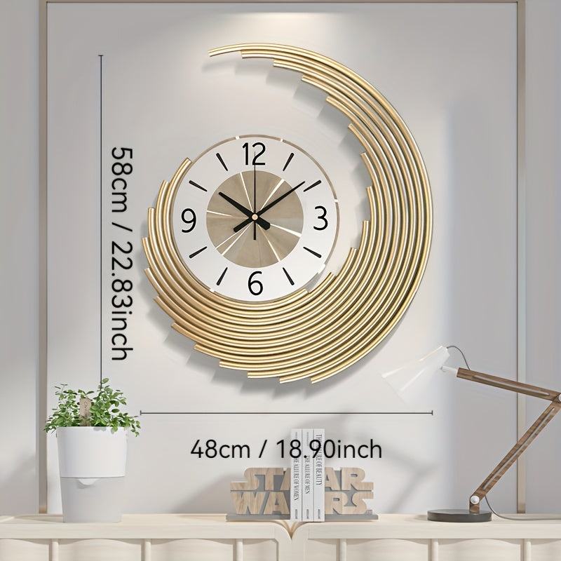 3D-Metall-Wanduhr im Sicheldesign