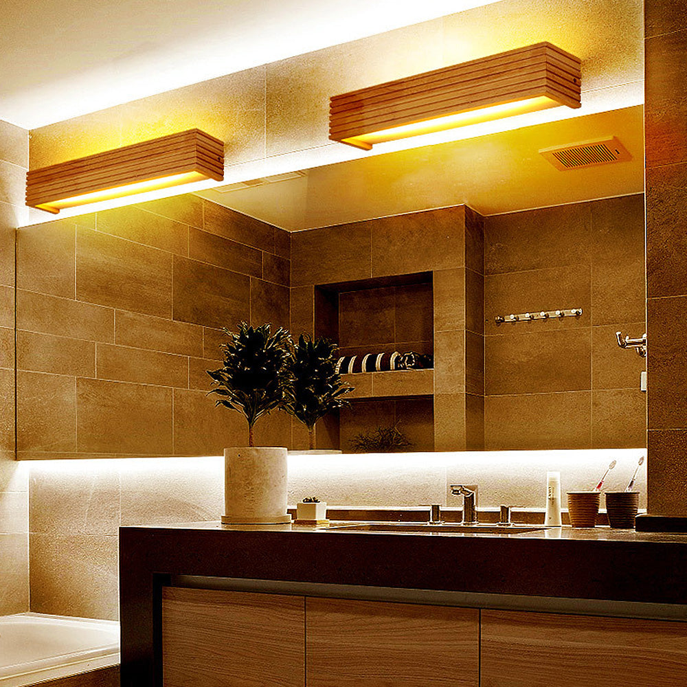 Holz LED-Wandleuchte minimalistisch