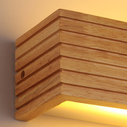 Holz LED-Wandleuchte minimalistisch