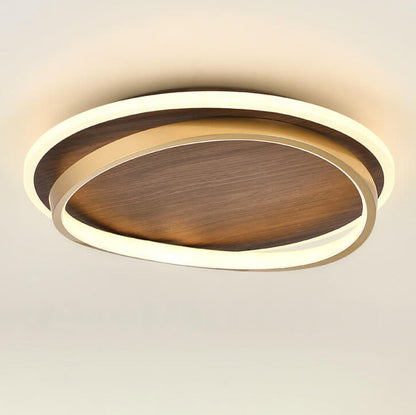 Damiasmil LED-Deckenleuchte Walnuss & Gold