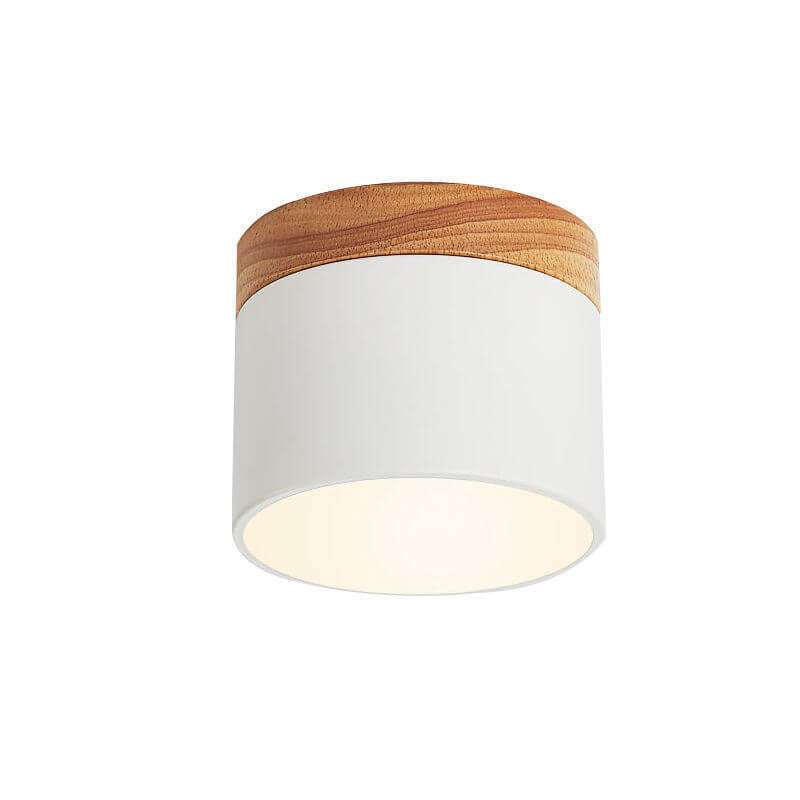Macaron LED-Deckenleuchte mit Holz