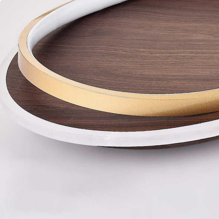 Damiasmil LED-Deckenleuchte Walnuss & Gold
