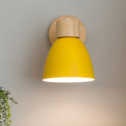 Macaron Wandleuchte aus Holz und Eisen