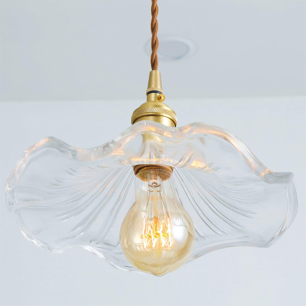 Blumen-Glas LED-Pendelleuchte