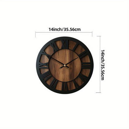Vintage Holz-Wanduhr mit römischen Ziffern