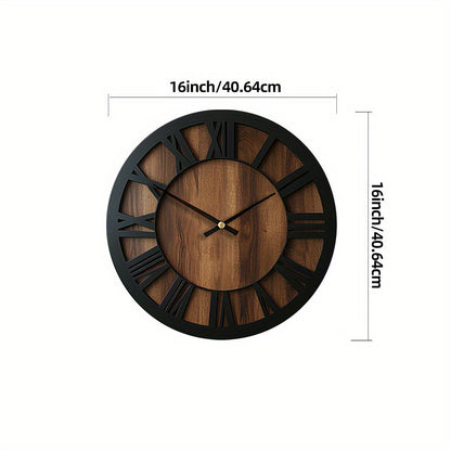 Vintage Holz-Wanduhr mit römischen Ziffern