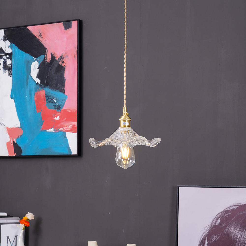 Blumen-Glas LED-Pendelleuchte