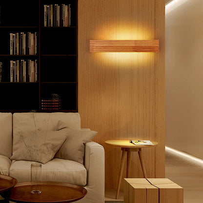 Holz LED-Wandleuchte minimalistisch