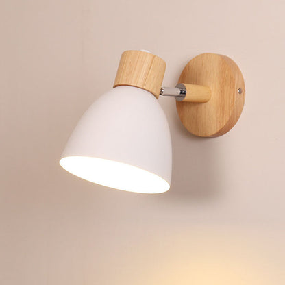 Macaron Wandleuchte aus Holz und Eisen