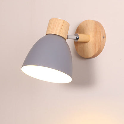 Macaron Wandleuchte aus Holz und Eisen
