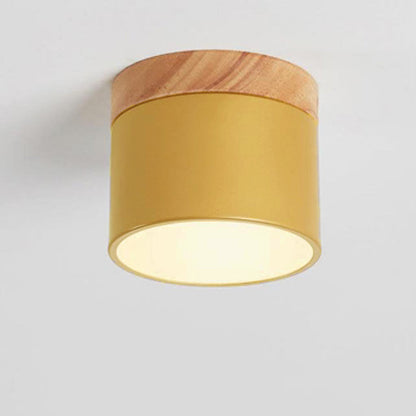 Macaron LED-Deckenleuchte mit Holz