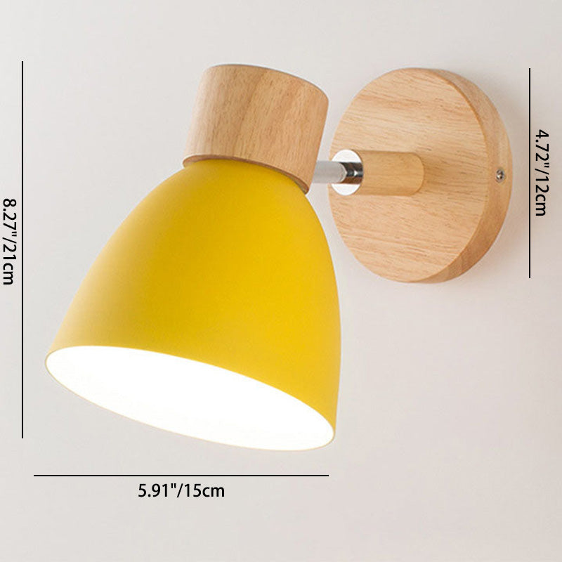 Macaron Wandleuchte aus Holz und Eisen