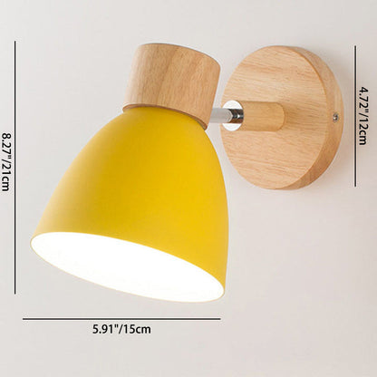 Macaron Wandleuchte aus Holz und Eisen