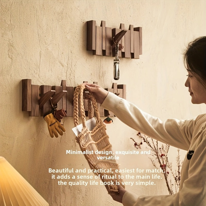 Klappbare Holz-Wandhaken im Tastendesign