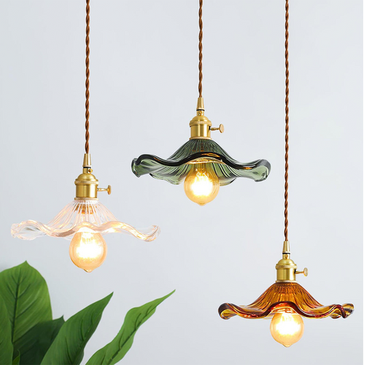 Blumen-Glas LED-Pendelleuchte