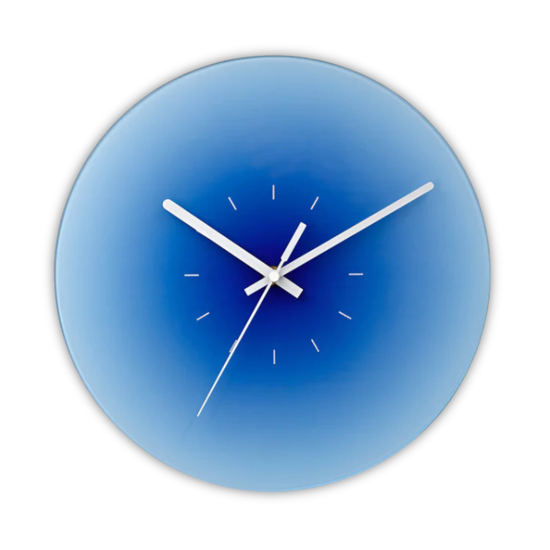 Sunset Glas-Wanduhr mit Farbverlauf