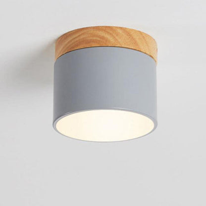 Macaron LED-Deckenleuchte mit Holz