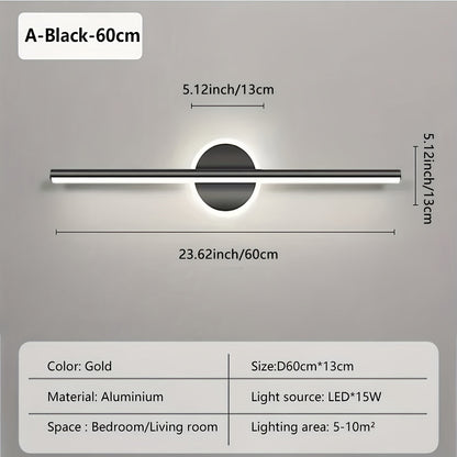 Lineare LED-Spiegelleuchte Schwarz & Gold