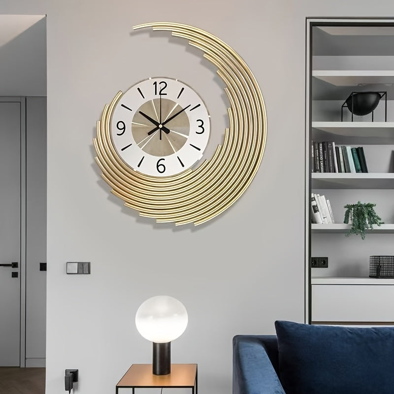 3D-Metall-Wanduhr im Sicheldesign