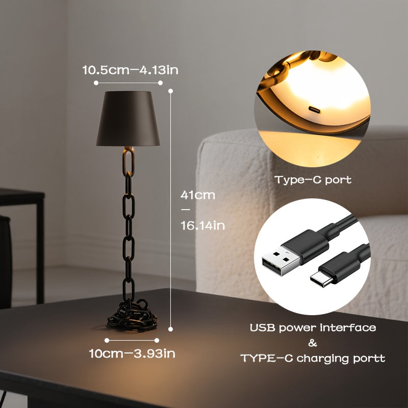 Tischlampe mit Kettengliedern