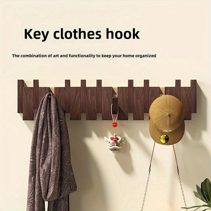 Klappbare Holz-Wandhaken im Tastendesign