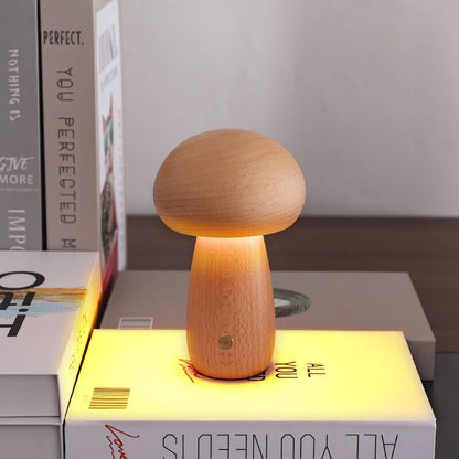 Portobello Pilzlampe aus Holz