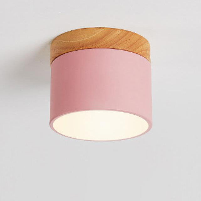 Macaron LED-Deckenleuchte mit Holz