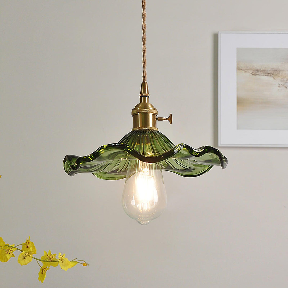 Blumen-Glas LED-Pendelleuchte