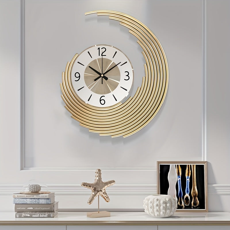 3D-Metall-Wanduhr im Sicheldesign