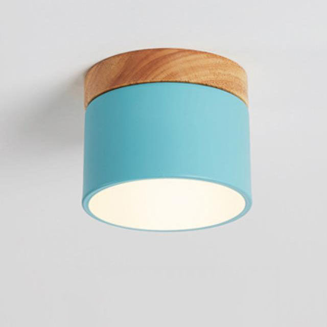 Macaron LED-Deckenleuchte mit Holz