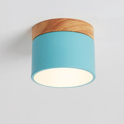 Macaron LED-Deckenleuchte mit Holz