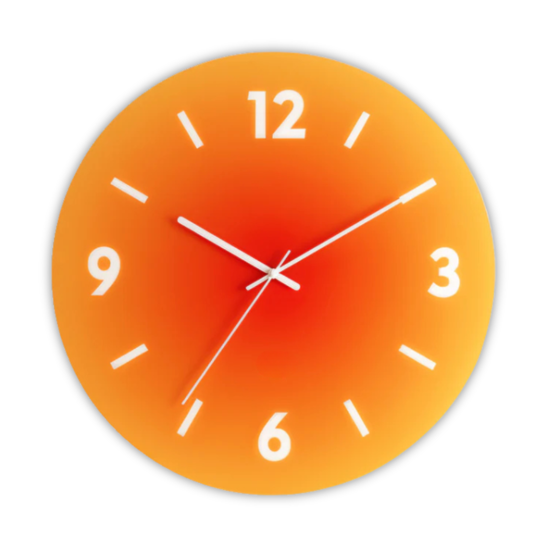 Sunset Glas-Wanduhr mit Farbverlauf