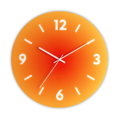 Sunset Glas-Wanduhr mit Farbverlauf