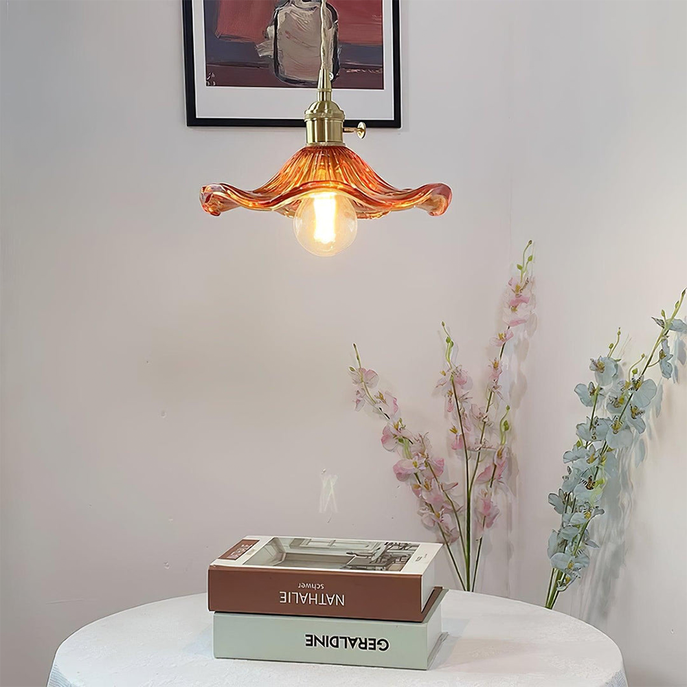 Blumen-Glas LED-Pendelleuchte