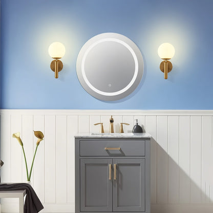 Glas-Wandleuchte mit Metallfassung