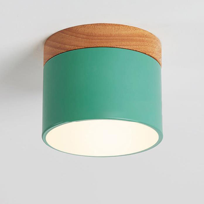 Macaron LED-Deckenleuchte mit Holz