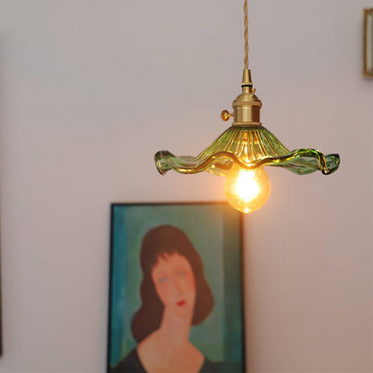 Blumen-Glas LED-Pendelleuchte