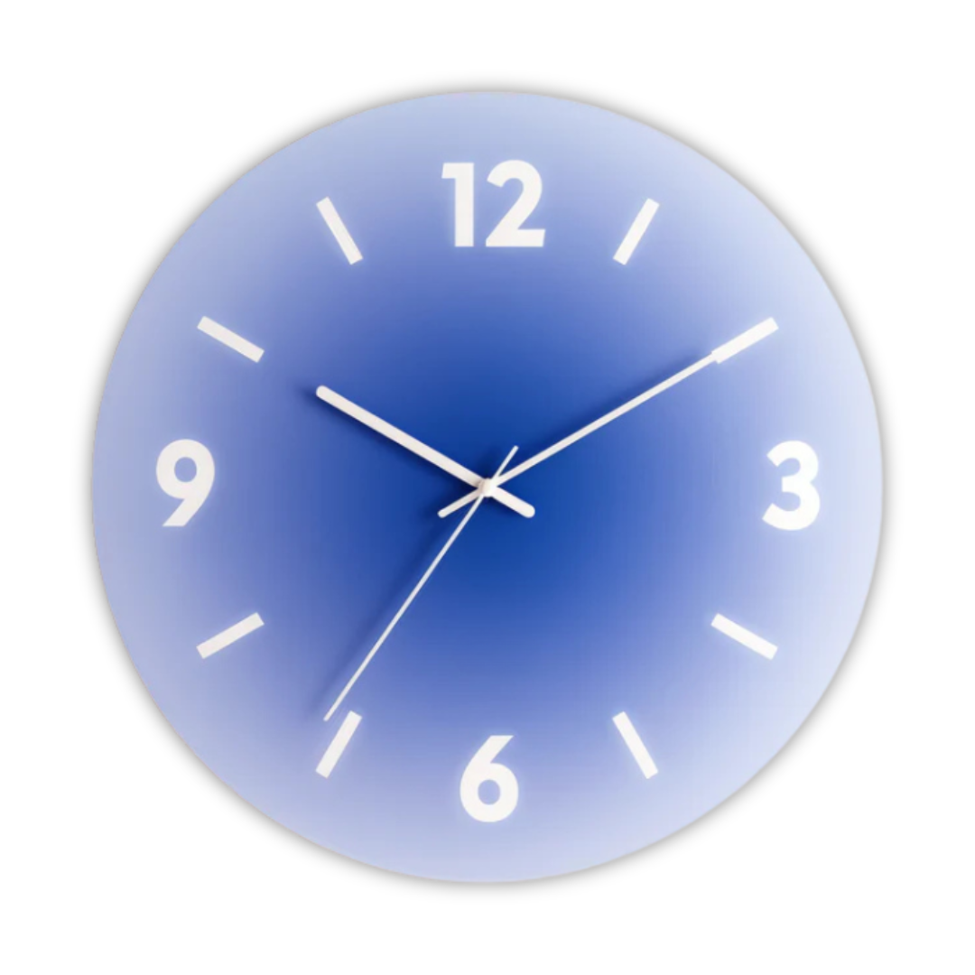 Sunset Glas-Wanduhr mit Farbverlauf