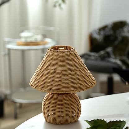 Schreibtischlampe mit Bambusschirm
