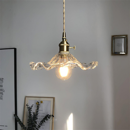 Blumen-Glas LED-Pendelleuchte