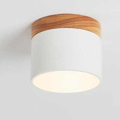 Macaron LED-Deckenleuchte mit Holz