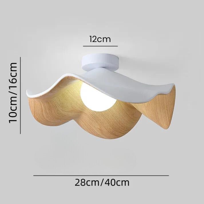 Lotus-Deckenleuchte in Holzoptik