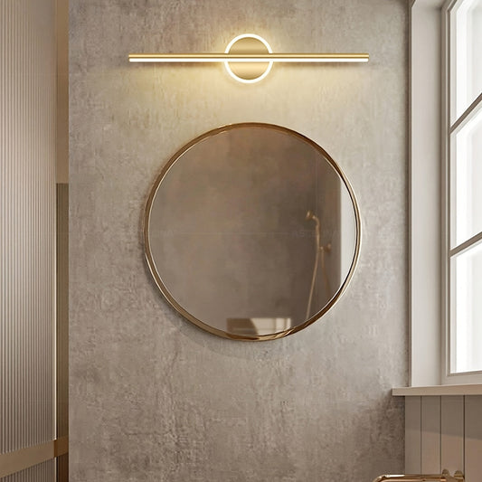 Lineare LED-Spiegelleuchte Schwarz & Gold