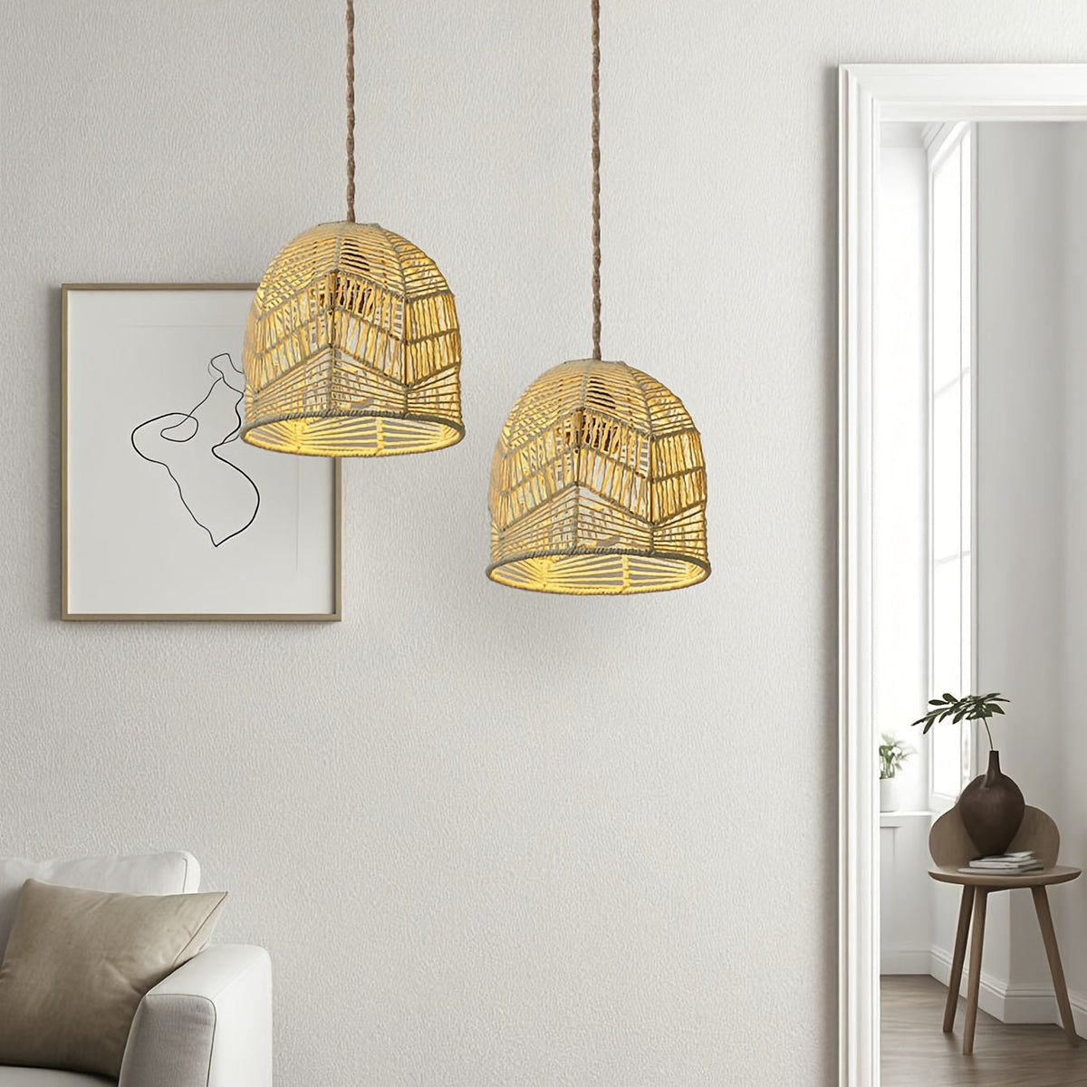 Seil-Lampenschirm im Landhausstil